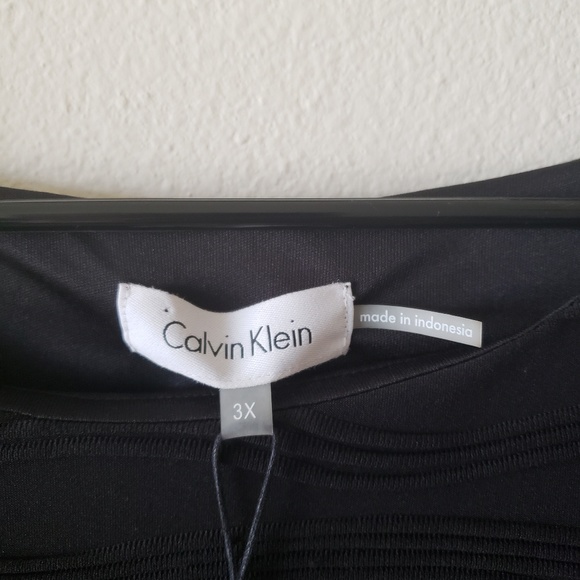 Calvin Klein Woman 3x Black Blouse Plus Size NWT - Picture 4 of 5
